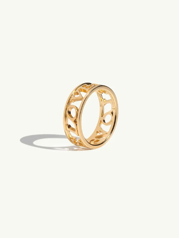 fancy diamond rings for women-Love Is Love Ring in 18K Yellow Gold