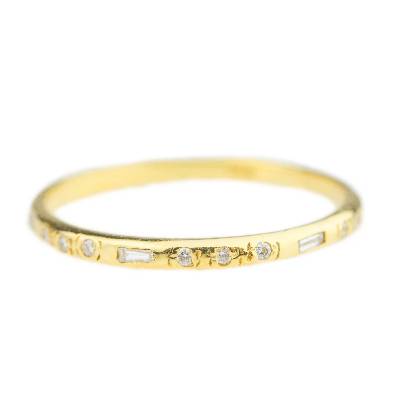 designer engagement rings-Athena Dot Dash Ring