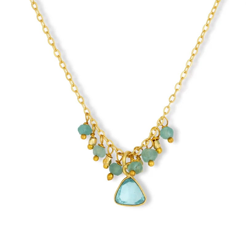 layered necklaces for women-Lacey Necklace Aqua