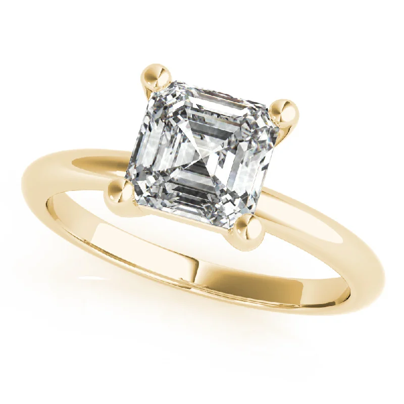 princess cut diamond engagement rings-Lara Asscher Cut Diamond Engagement Ring Setting