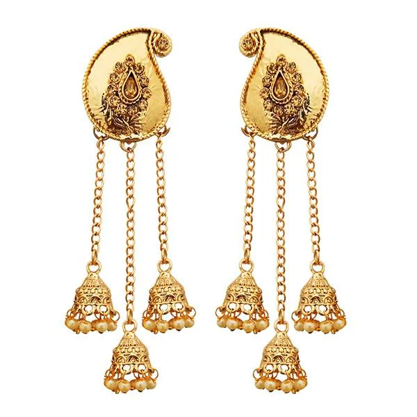 high-quality earrings for women-Kriaa Brown Austrian Stone Gold Plated Dangler Earrings - 1310559A