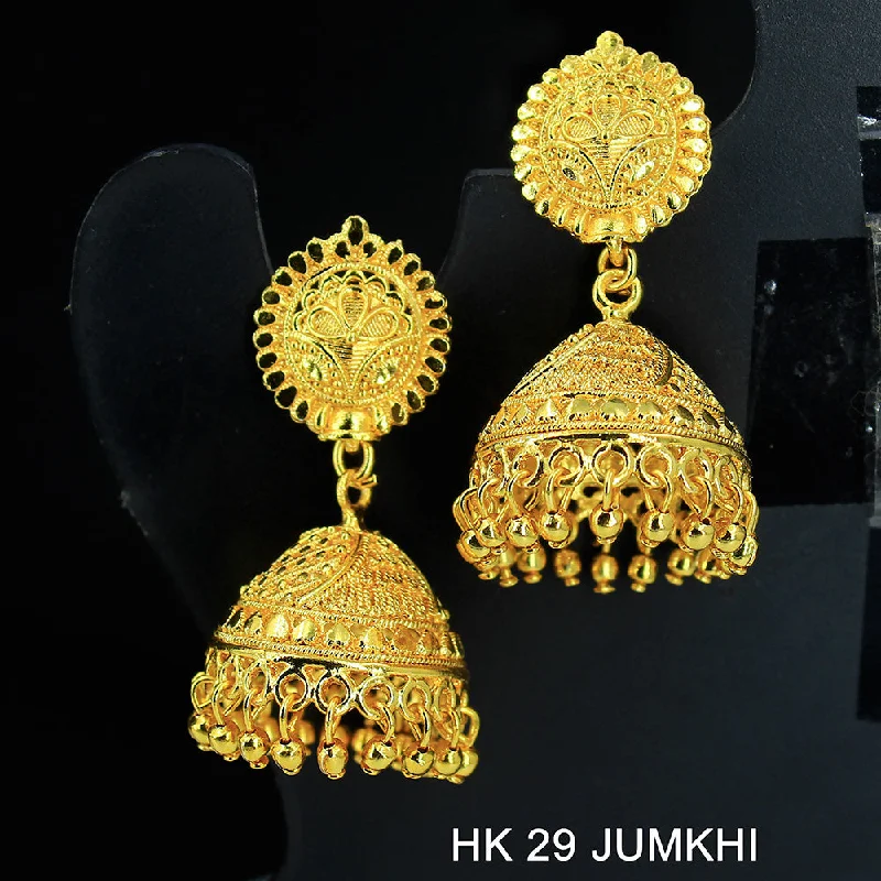 silver drop earrings for women-Mahavir Dye Gold Jhumki Earrings