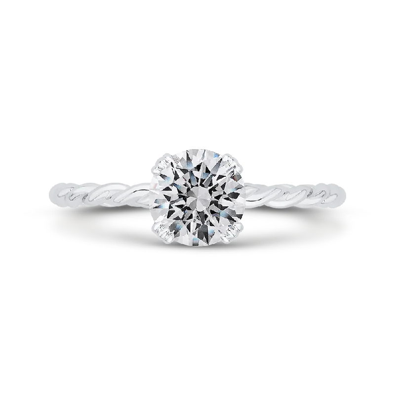 engagement rings with a twist-14K White Gold Solitaire Engagement Ring (Semi-Mount)