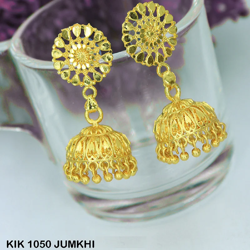 stud and hoop earrings for women-Mahavir Dye Gold Jhumki Earrings