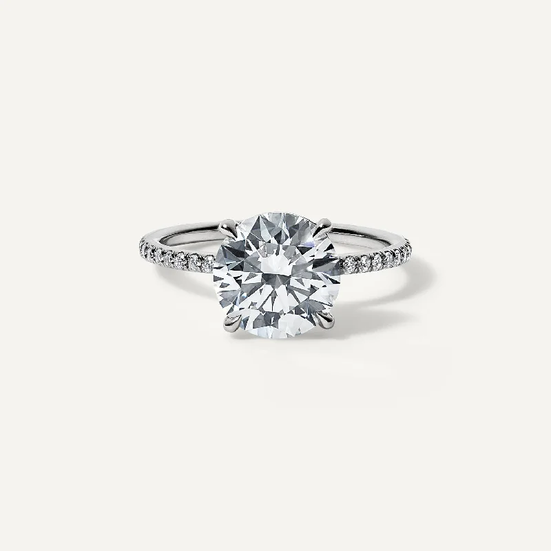 unique vintage engagement rings-Round Pave