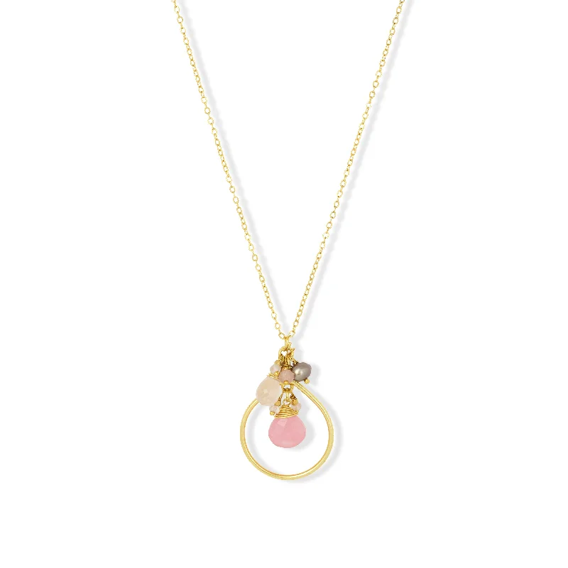 trendy layered necklaces for women-Robin Necklace Pink