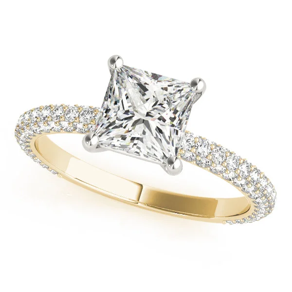 beautiful vintage engagement rings-Juliet Square Princess Cut Diamond Engagement Ring Setting