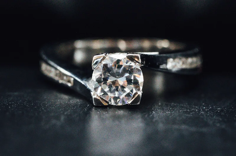 vintage engagement rings-14k White Gold Diamond Mounting