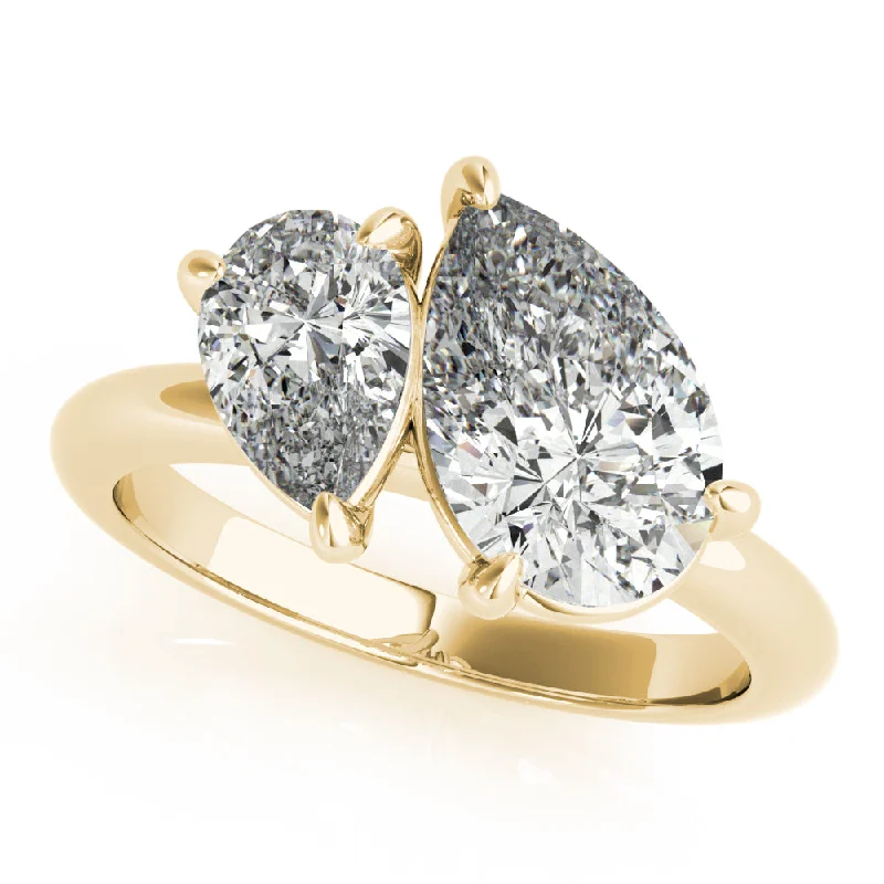 personalized engagement rings-Lara Toi et Moi Tilted Double Pear Diamond Engagement Ring Setting