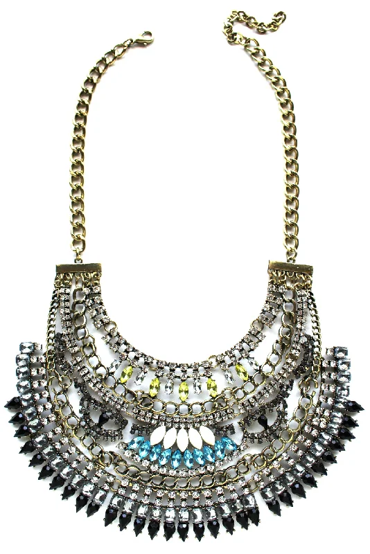 designer necklaces for women-Tribal Royalty Bib Necklace- Multi