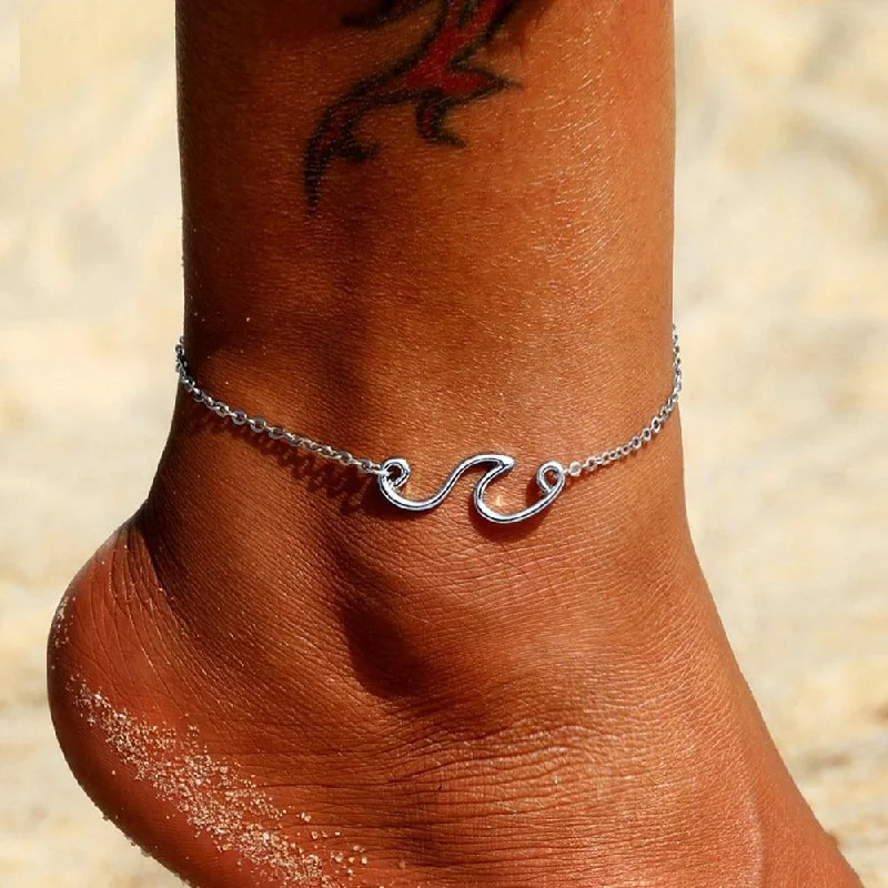 stackable bracelets for women-Vintage Bohemian Wave Anklet For Women Anklet Leg Bracelet For Summer