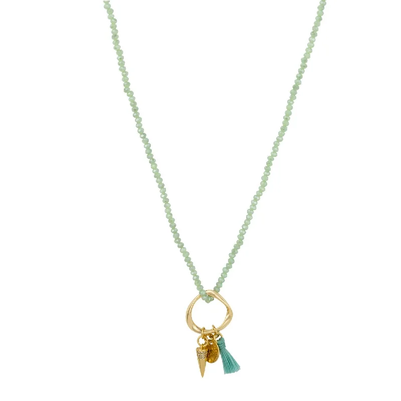 long necklaces for women-Spark Aqua Long Necklace