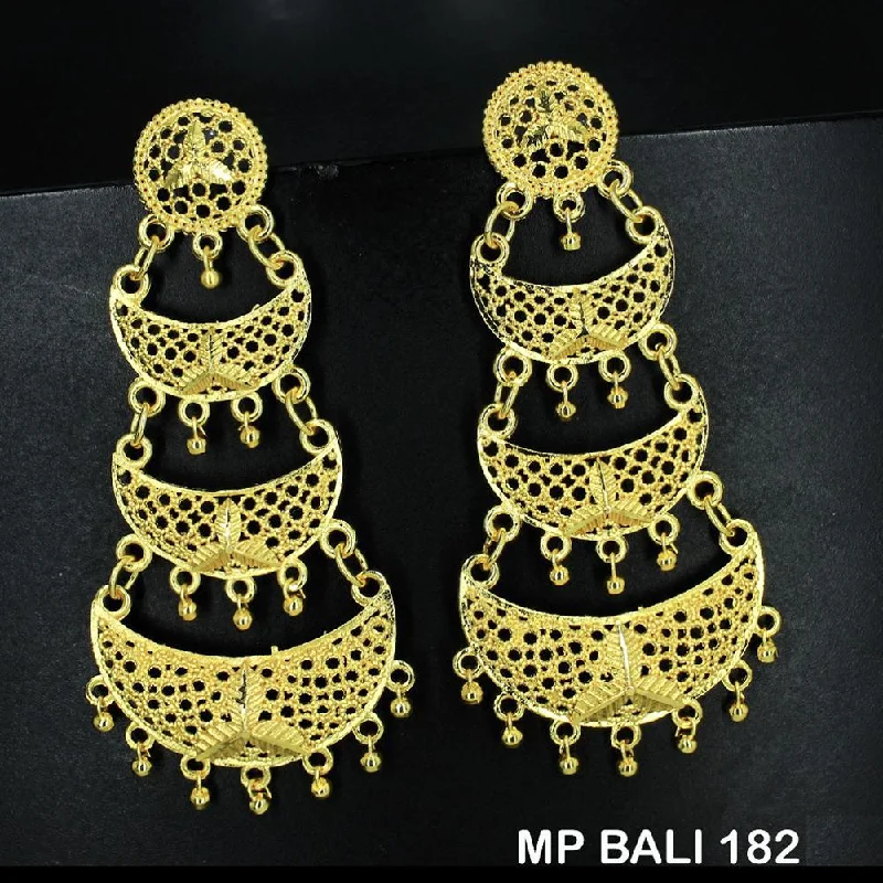 luxurious diamond earrings for women-Mahavir Forming Gold Plated Dangler Earrings  - MP BALI 182