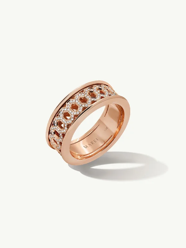 ruby engagement rings for women-Amanti Infinity Spinning Ring With Pavé-Set Brilliant White Diamonds In 18K Rose Gold