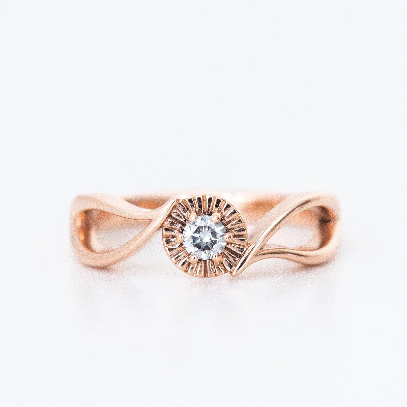 statement rings for women-Leaf inspired Diamond Engagement ring