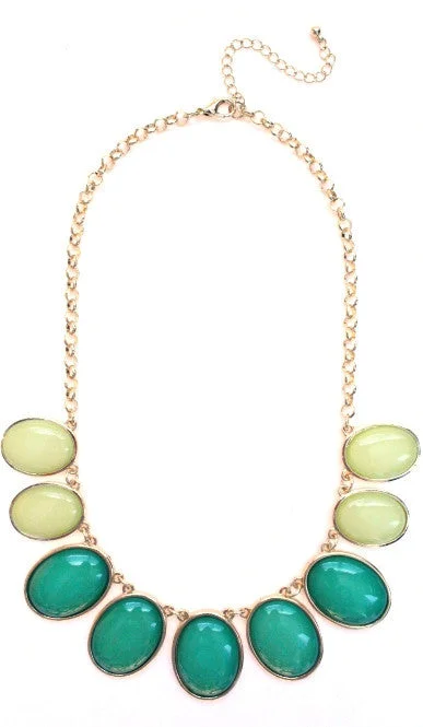 chic gold necklaces for women-Colorblock Jewels- Green