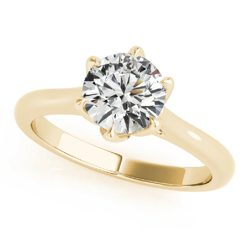 modern diamond engagement rings-Fleur 6 Prong Solitaire Engagement Ring Setting