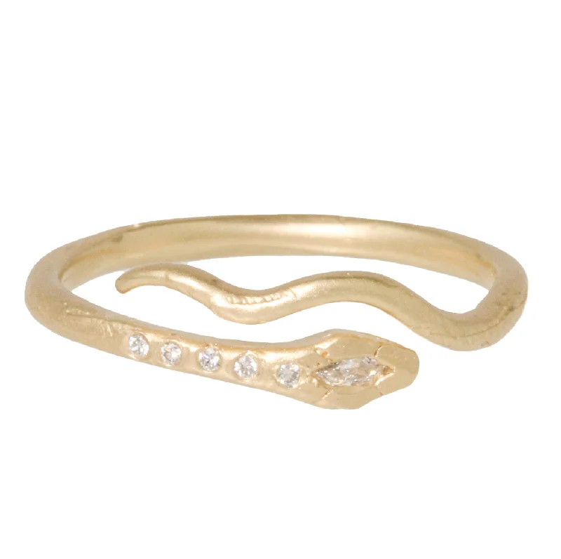 special rings for women-Marquis Diamond Snake Ring