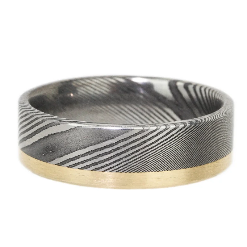 wedding ring sets for women-14K Edge Damascus Band