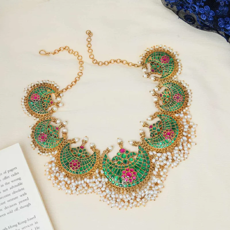 unique chain necklaces for women-Mumtaj Kundan Bridal Short Necklace