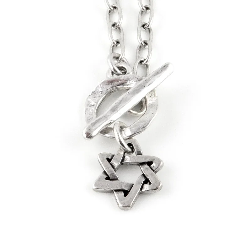 handcrafted necklaces for women-Wrapped Star of David Necklace with Front Toggle