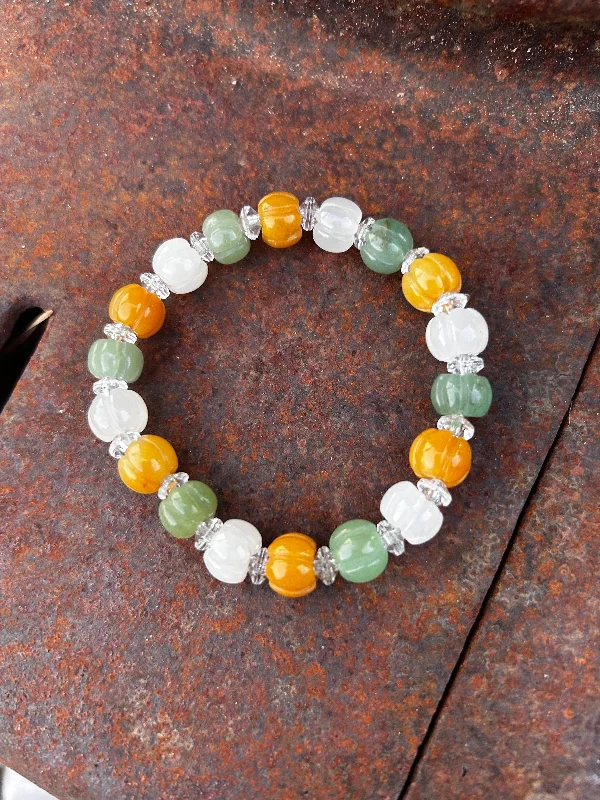 beaded bracelets for women-Jasper pumpkin bracelet