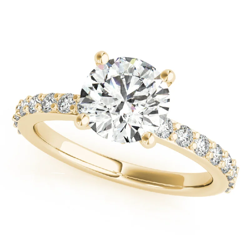 princess diamond engagement rings-Allegra Round Diamond Bridge Engagement Ring Setting