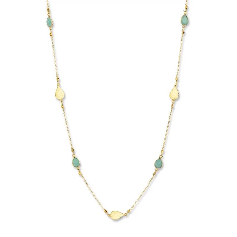 unique chain necklaces for women-Carmel Necklace Aqua Chalcedony