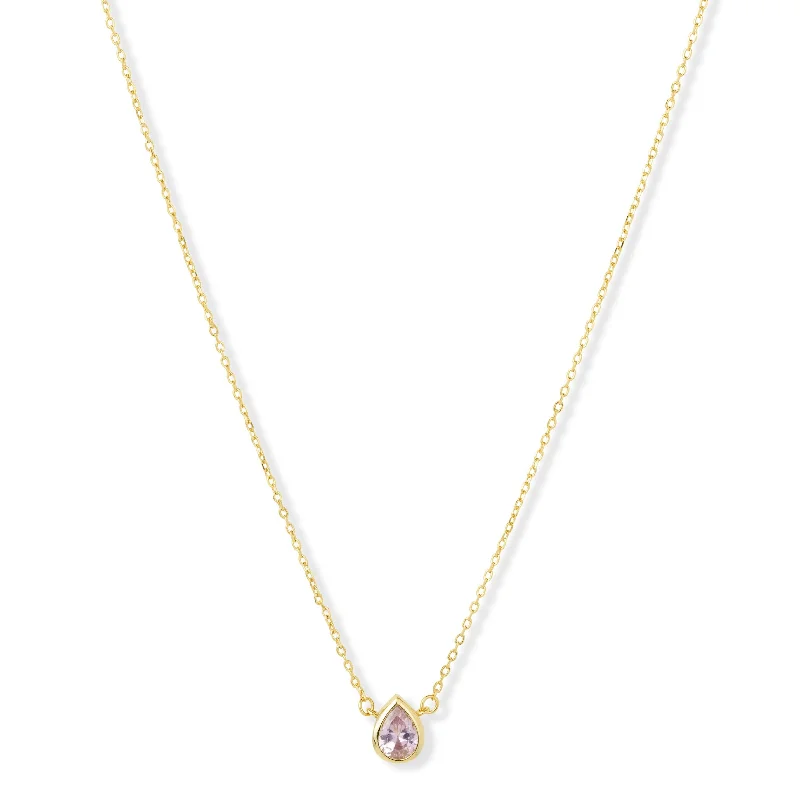 statement crystal necklaces for women-Blossom Necklace Pink