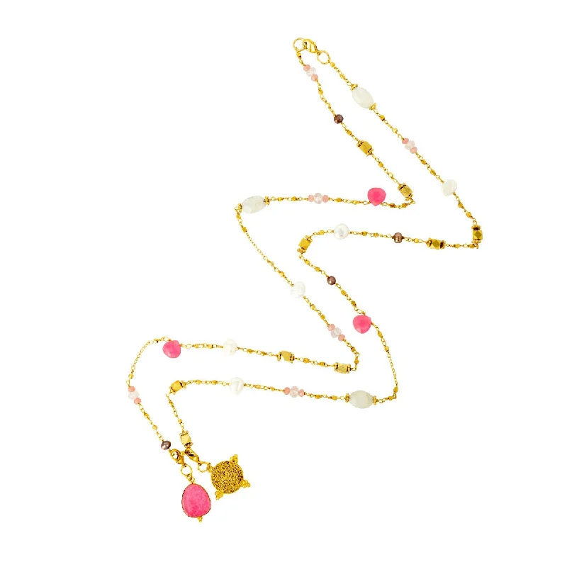 romantic necklaces for women-Fern Pink Necklace