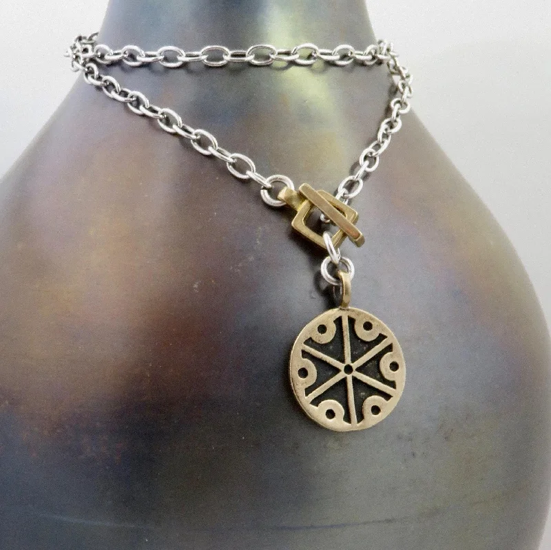 diamond pendant necklaces for women-Geometric Bronze Pendant Necklace