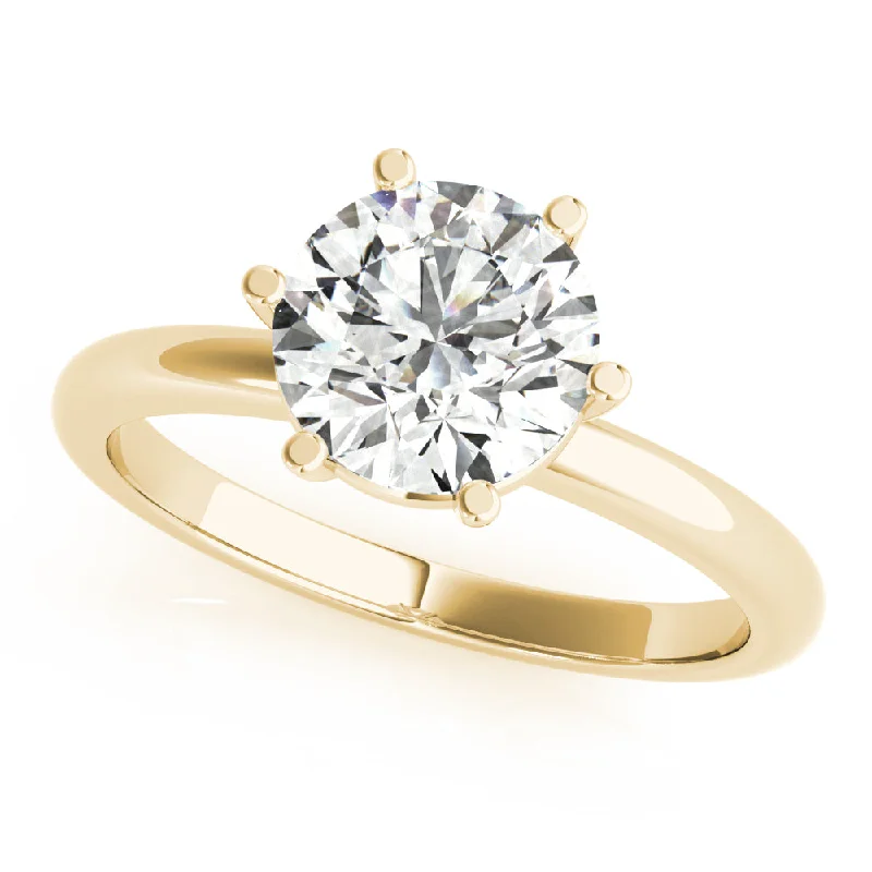 bridal engagement rings-Lara Round Offset 6 Prong Diamond Engagement Ring Setting