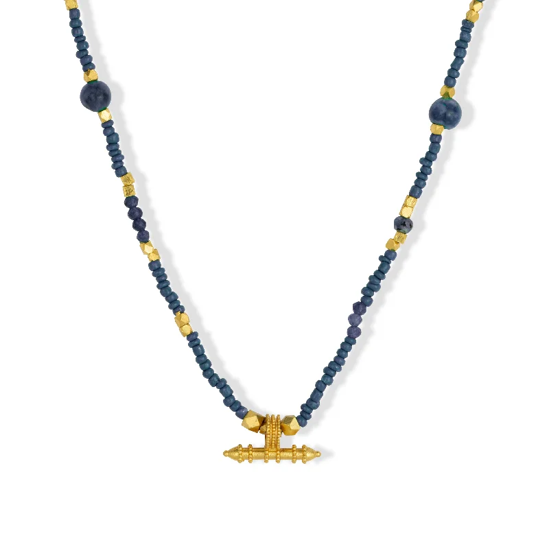 silver plated necklaces for women-Sadie Necklace Navy