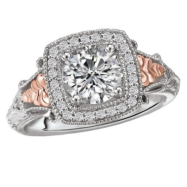 affordable vintage engagement rings-Halo Semi-Mount Diamond Ring