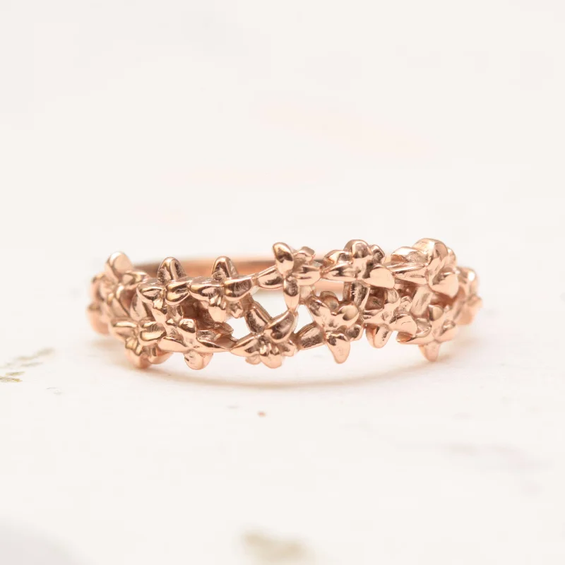 rose gold wedding rings for women-Blossom Wedding Ring