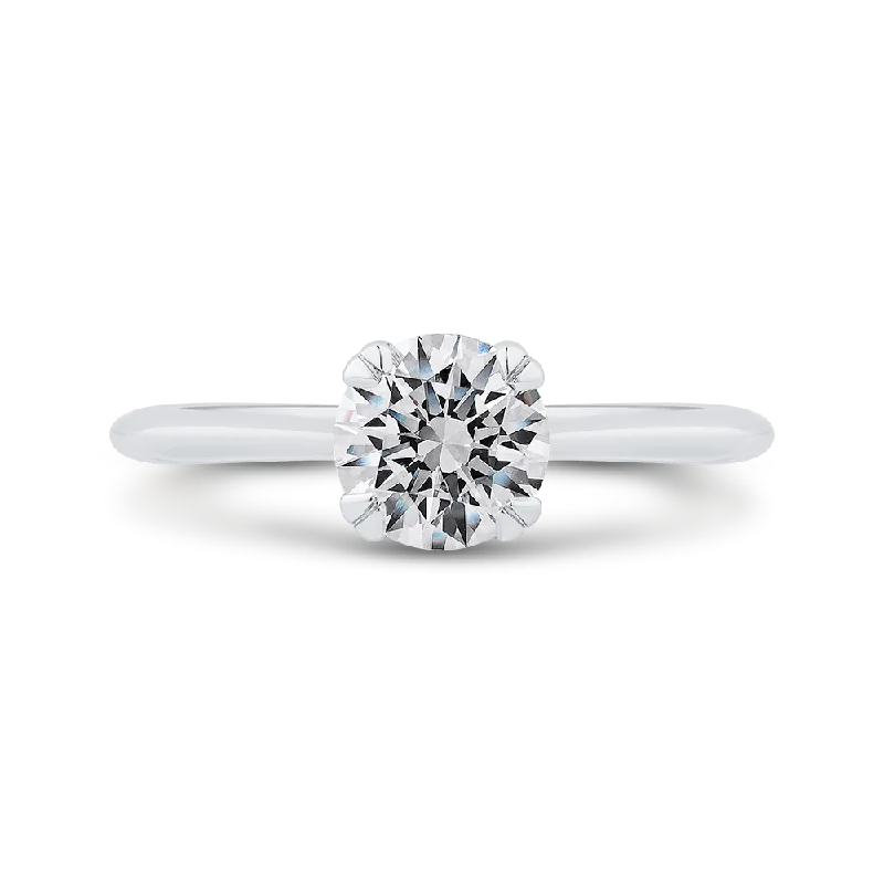 engagement rings with matching bands-14K White Gold Solitaire Engagement Ring (Semi-Mount)