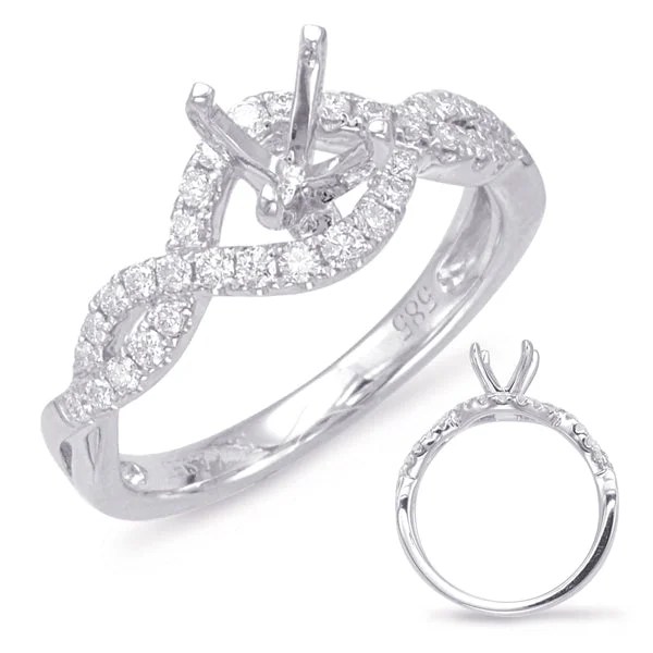 vintage style engagement rings-14k White Gold Diamond Mounting