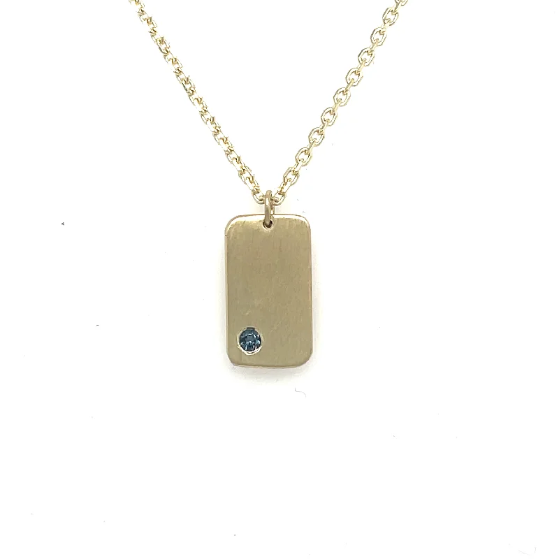 elegant necklaces for women-Dog Tag Necklace in 14k