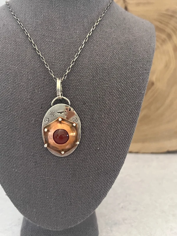 meaningful necklaces for women-Carnelian flame