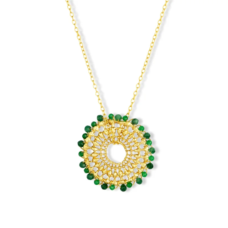 luxury gold necklaces for women-Kady Necklace Dark Green