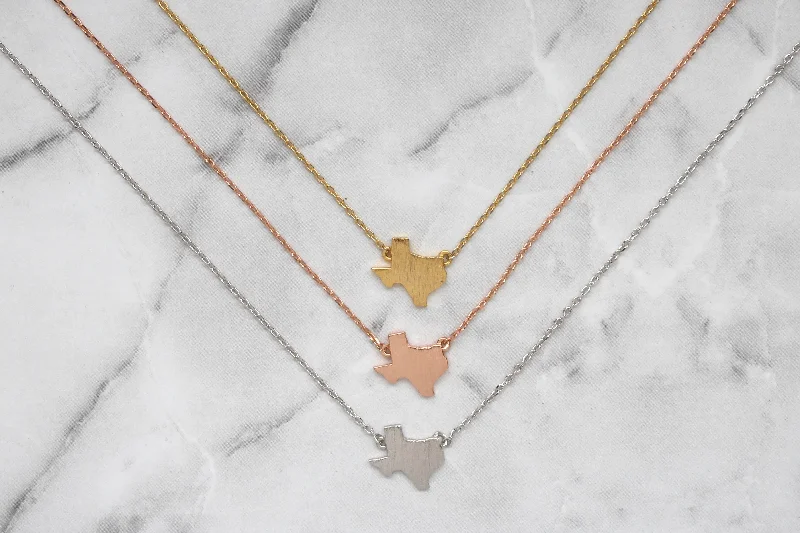 affordable necklaces for women-Dainty Texas Love Necklace- 3 COLOR OPTIONS