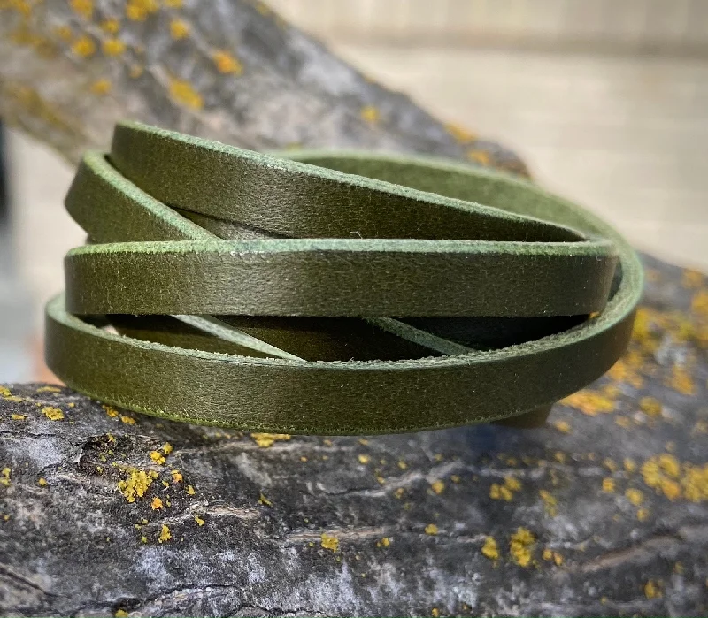 matching bangles for women-Wrap Braclet, Olive Green Italian Leather Bracelet For Women,  Handmade, Custom, Gifts for her, Adjustable Option