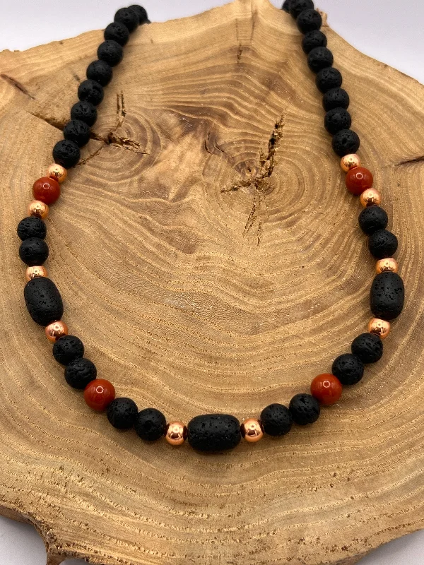 unique necklaces for women-Lava copper explosion necklace