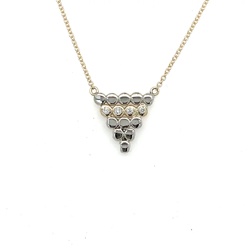 bohemian necklaces for women-Signature Dotted Triangle Necklace with Diamonds