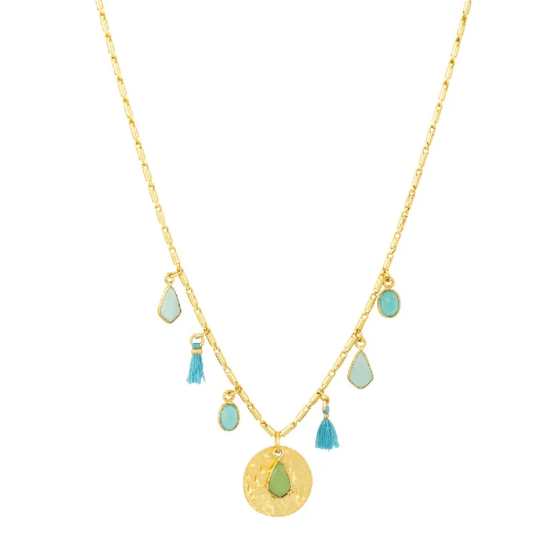 unique chain necklaces for women-Valentina Turquoise Charm Necklace