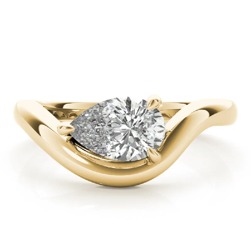 radiant-cut engagement rings-Dahlia Pear Diamond Engagement Ring Setting