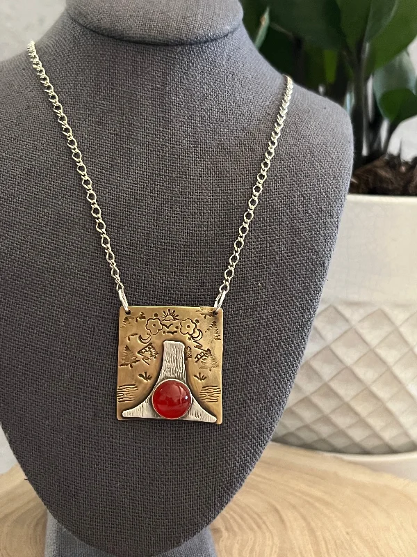 meaningful necklaces for women-The apple doesn’t fall Carnelian necklace