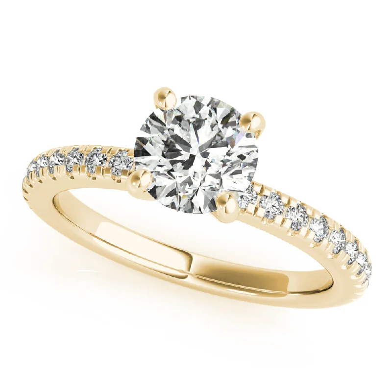 custom engagement rings-Alyssa V-Prong Round Diamond Engagement Ring Setting