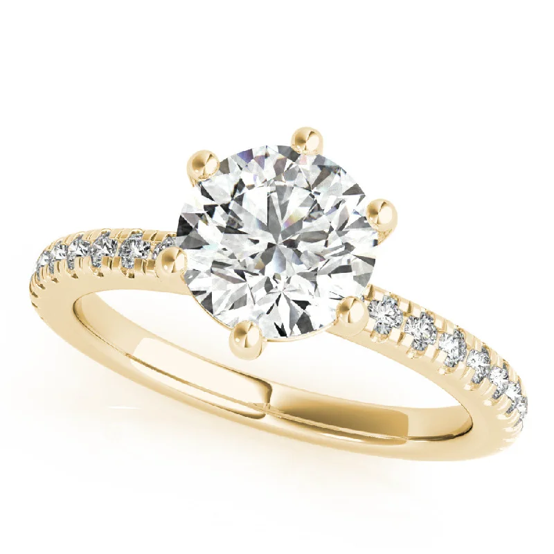 diamond engagement rings-Alyssa 6-Prong Round Diamond Engagement Ring Setting (without Hidden Halo)