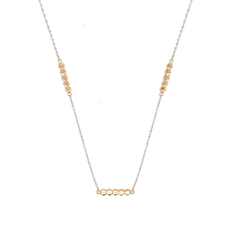 bold necklaces for women-5 Dot Beaded Station Necklace (N1843)